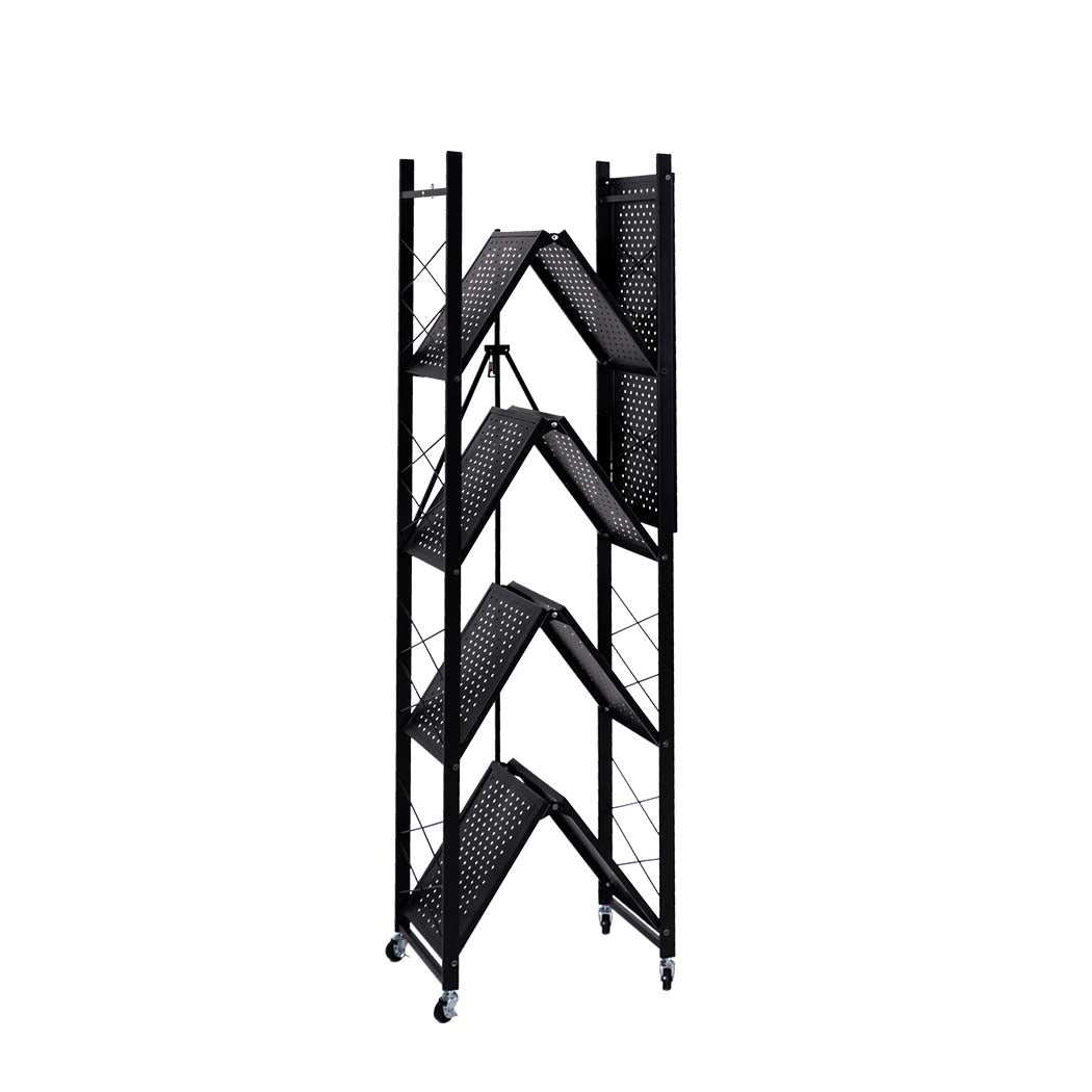 Levede Foldable Storage Shelf Display Black 5 Tiers.