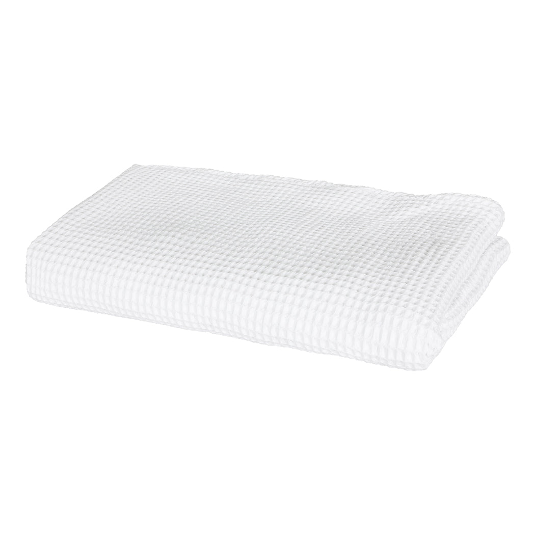 DreamZ Throw Blanket Cotton Waffle Blankets White Double.