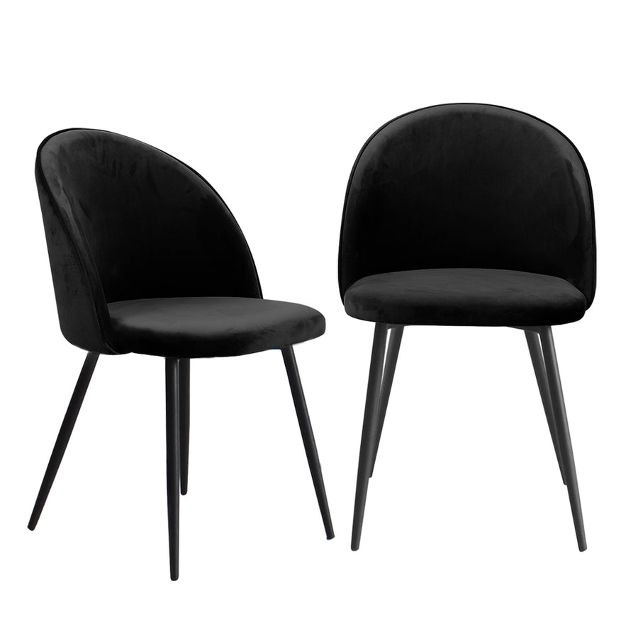2x Dining Chairs Kitchen Cafe Black.