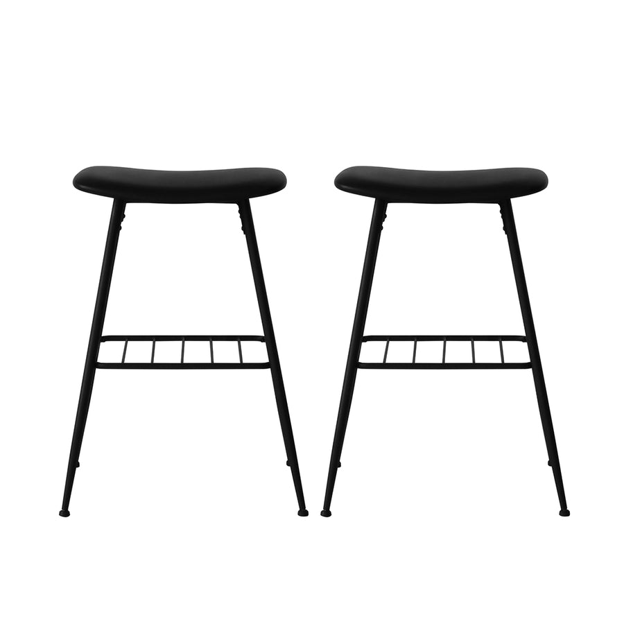 Levede 2x Bar Stools Kitchen Bar Pub Black.