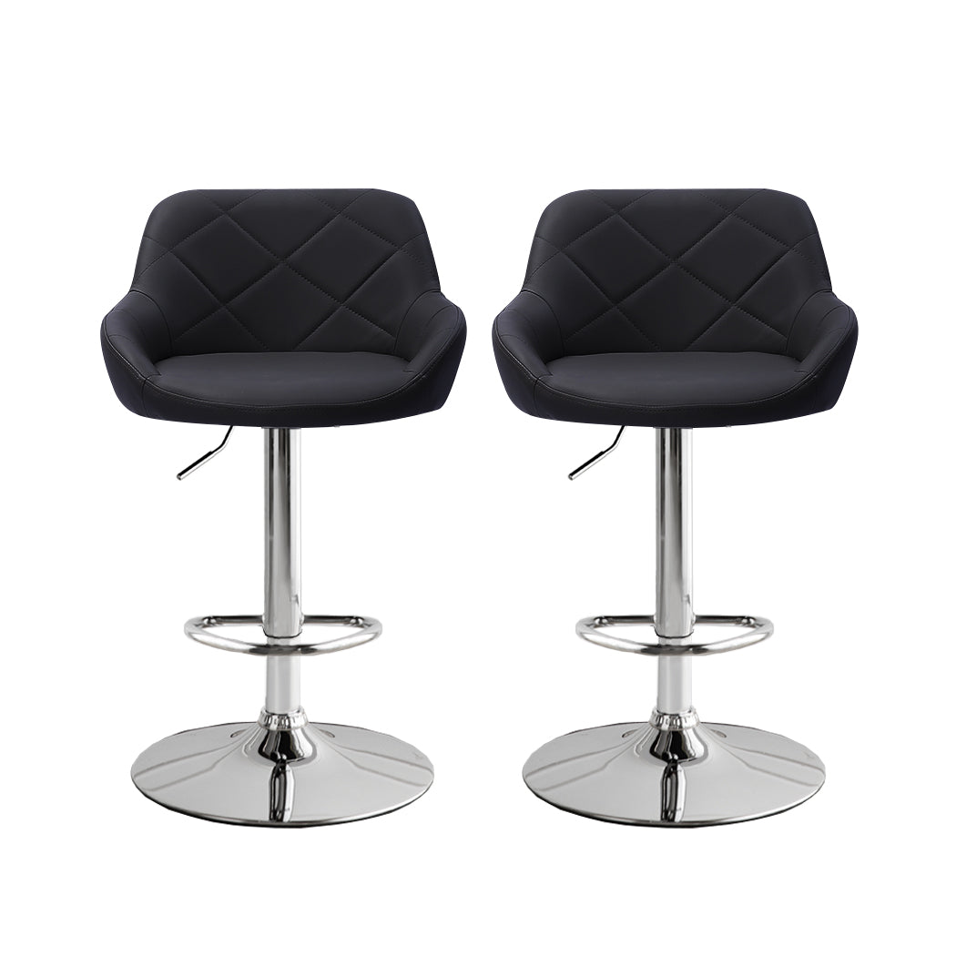 Levede 2x Bar Stools Kitchen Barstools Black.