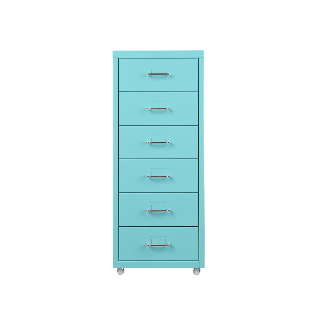 Levede 6 Drawer Office Cabinet Drawers Turquoise.