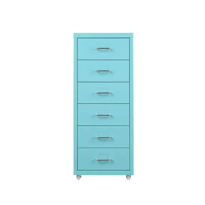 Levede 6 Drawer Office Cabinet Drawers Turquoise.
