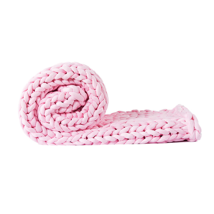 Dreamz Knitted Weighted Blanket Chunky Pink Double 7KG.