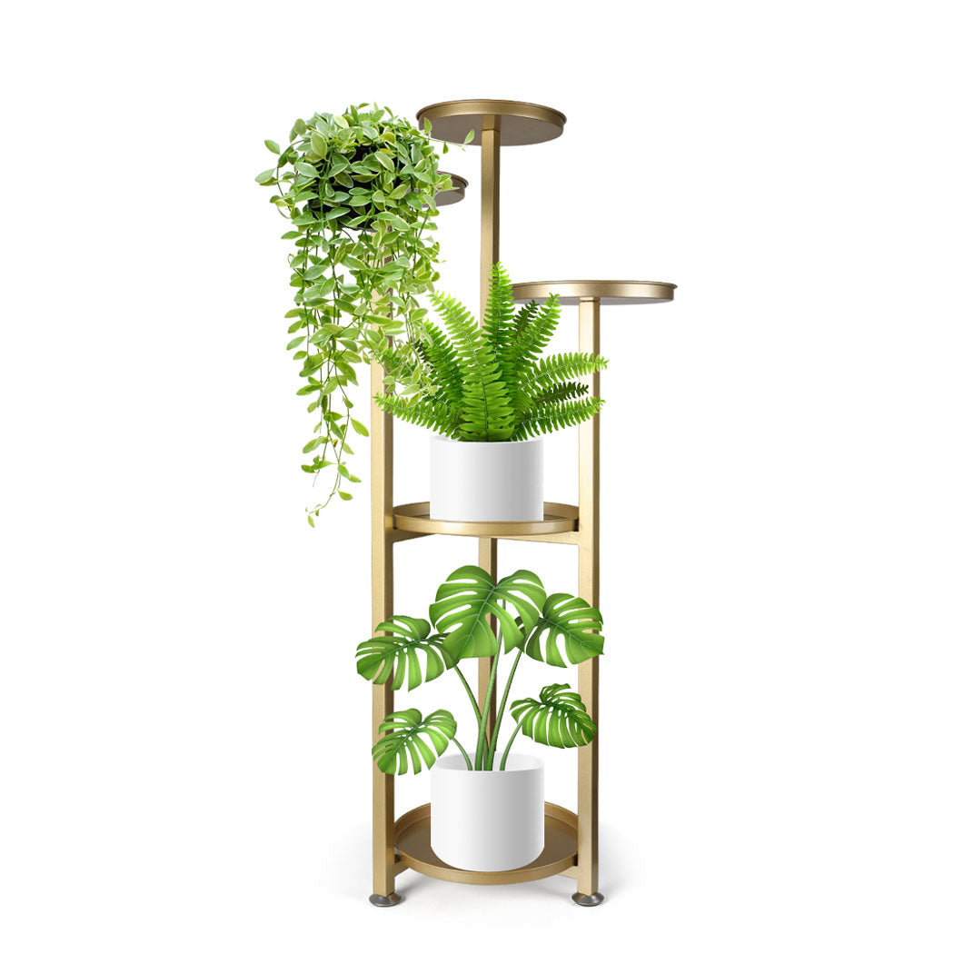 Levede Plant Stand Outdoor Indoor Flower Gold Medium.