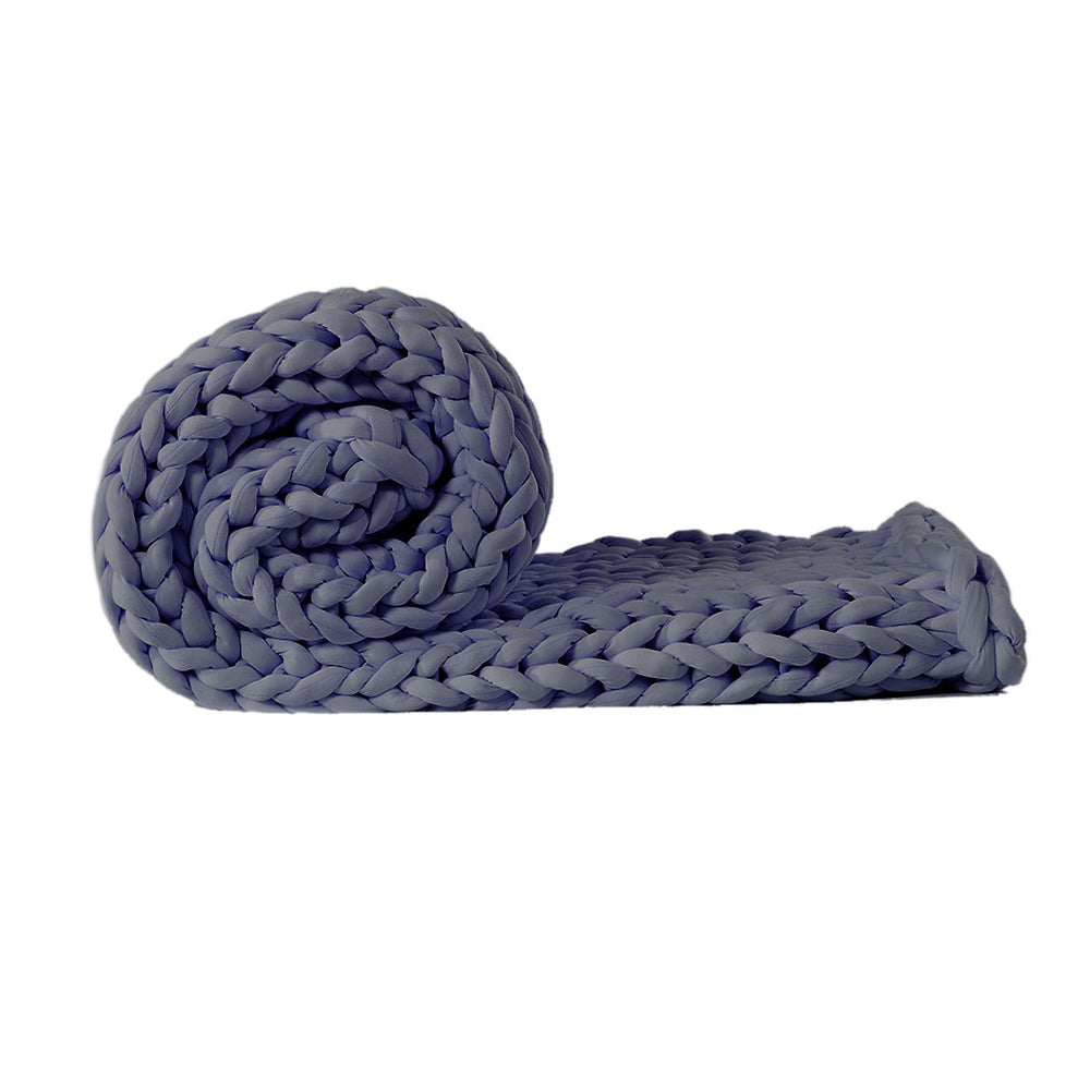 Dreamz Knitted Weighted Blanket Chunky Dark Grey Double 7KG.