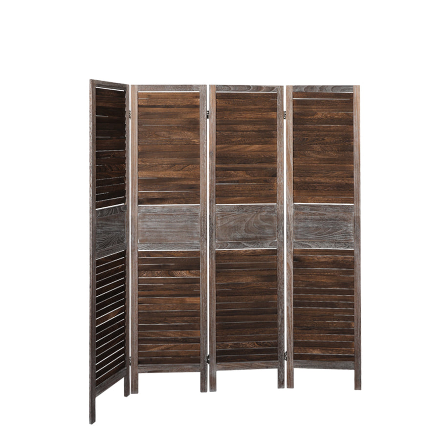 Levede 4 Panel Partition Room Divider Brown.