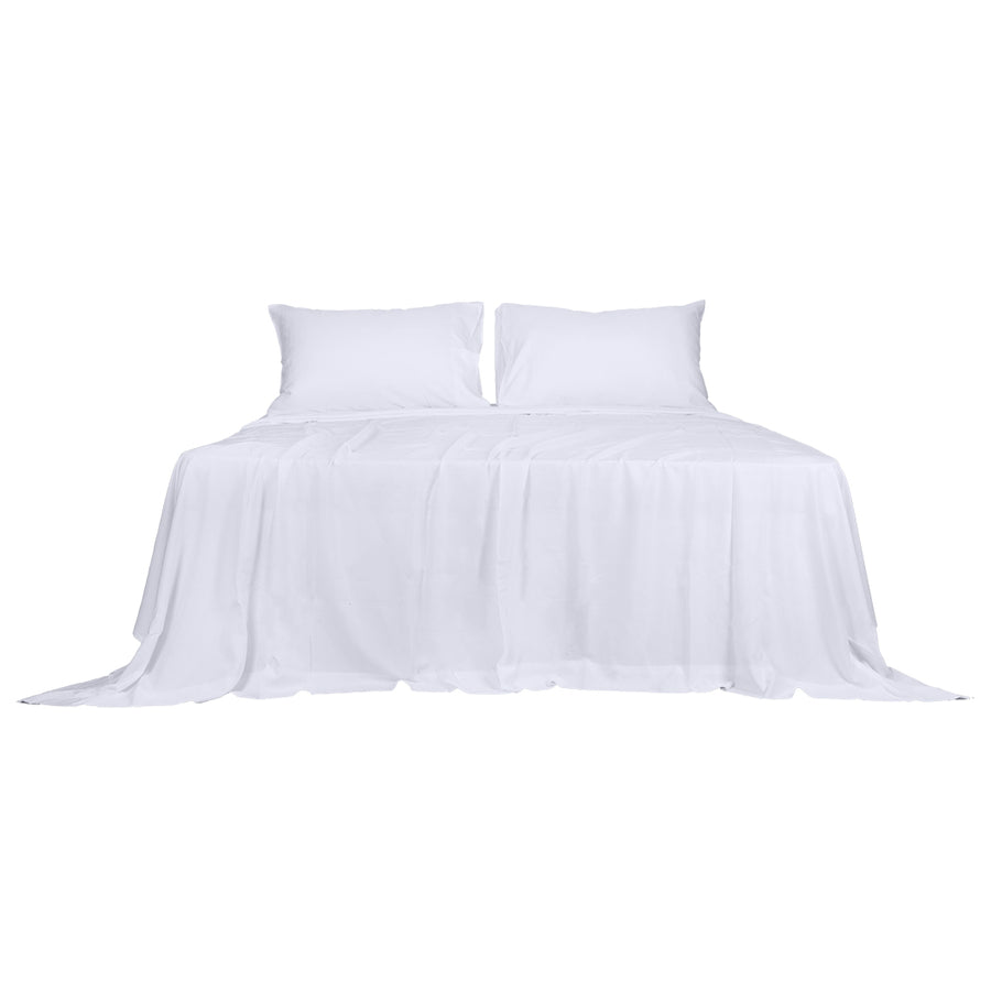 4pcs 100% Bamboo Bed Sheet Set in White Colour.