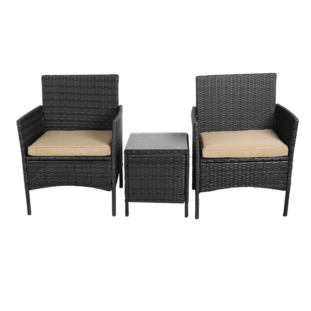 Levede Outdoor Furniture Setting Patio Black.