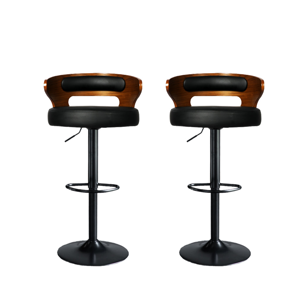 Levede 1x Kitchen Bar Stools Gas Lift Black.