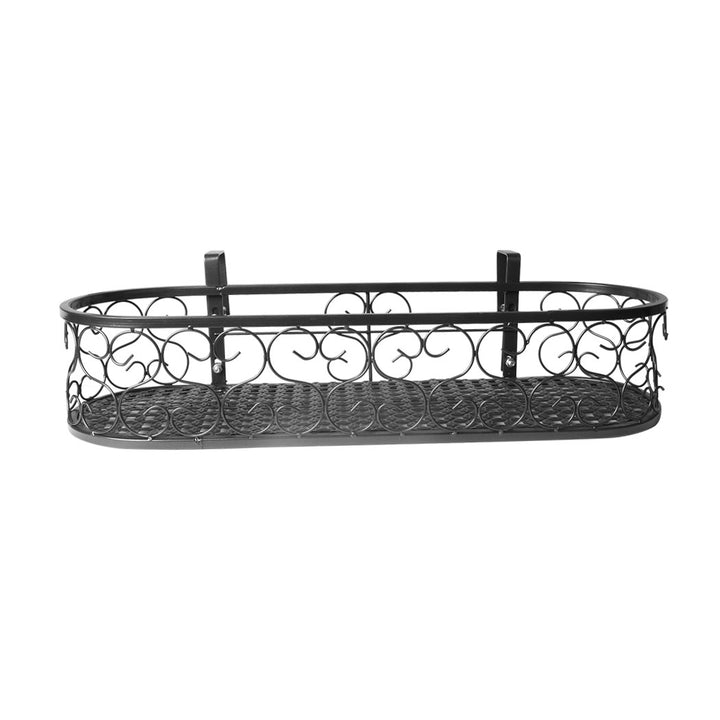 Levede Plant Stand Outdoor Indoor Home Black Oval.