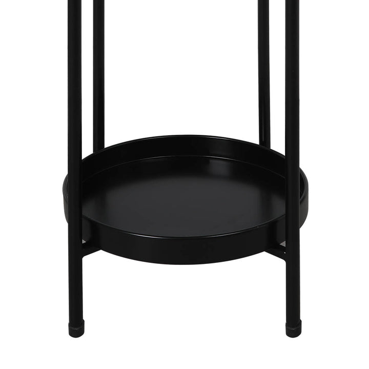 Levede 2 Tier Plant Stand Metal Flower Black Medium.