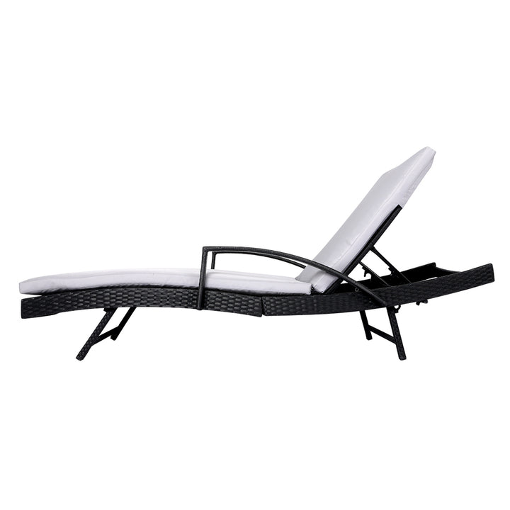 Levede Sun Lounger Wicker Lounge Outdoor Grey.