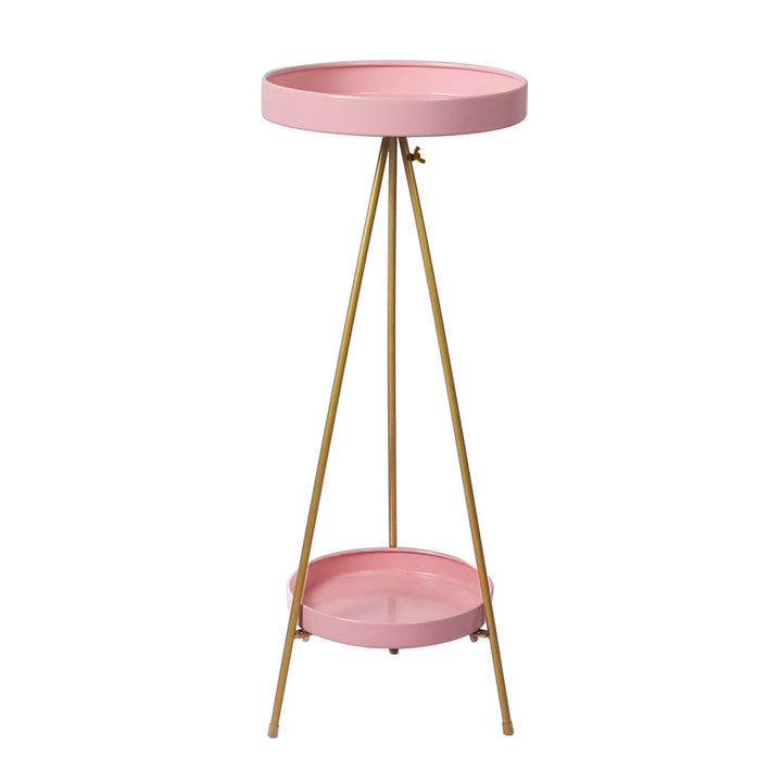 Levede Plant Stand 2 Tiers Outdoor Indoor Pink Gold Large.