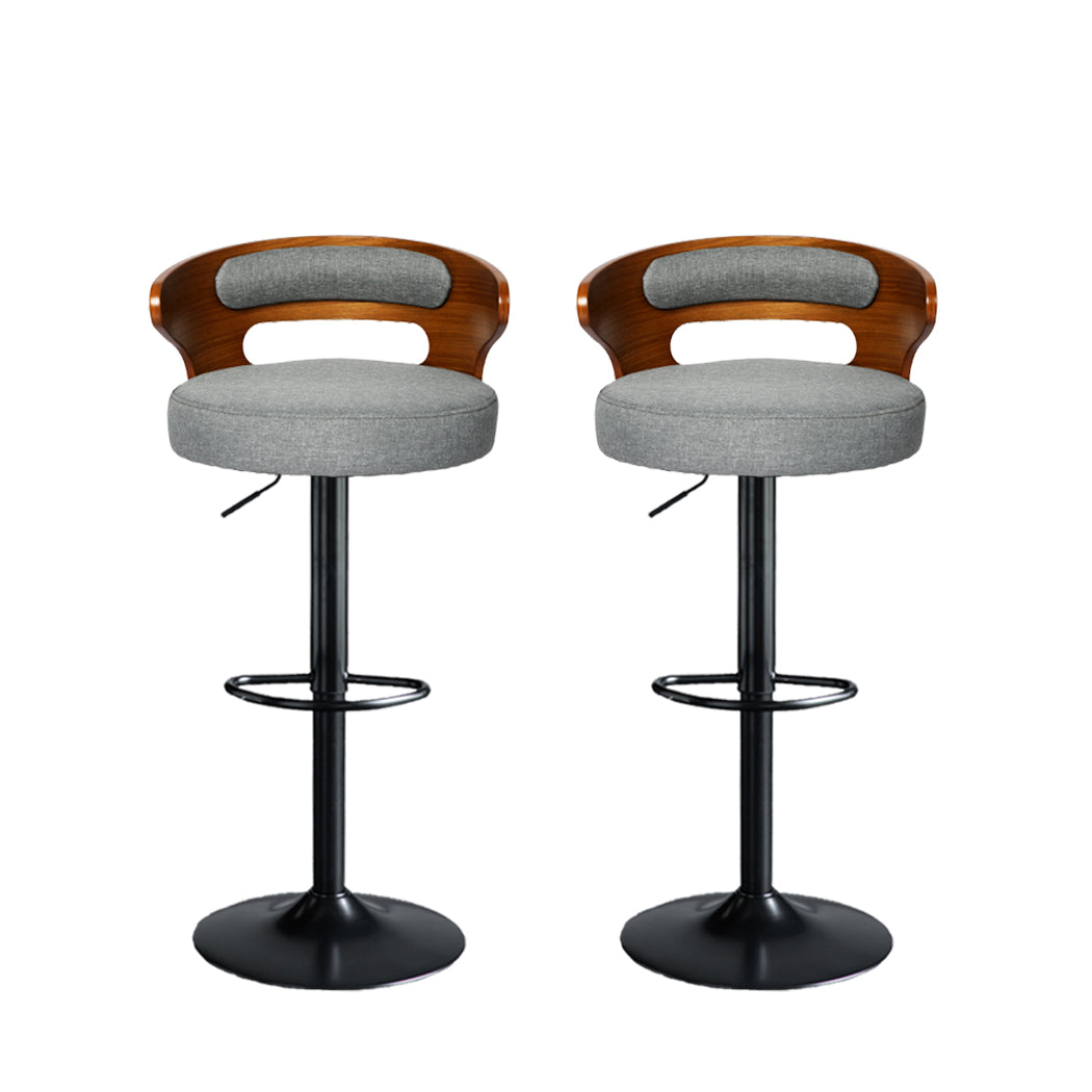 Levede 1x Kitchen Bar Stools Gas Lift Grey.
