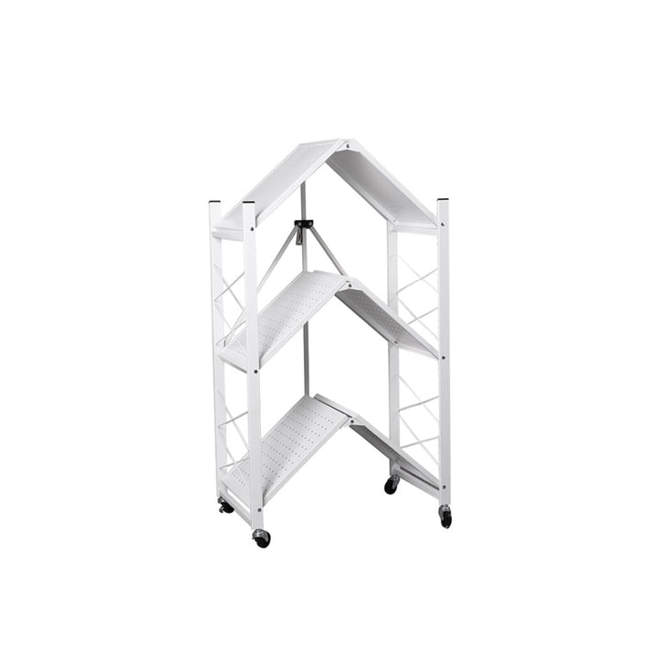 Levede Foldable Storage Shelf Display White 3 Tiers.