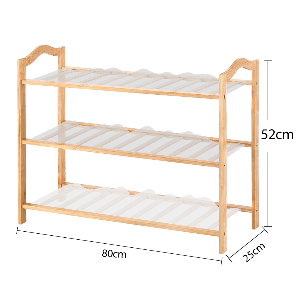 Levede Bamboo Shoe Rack Storage Wooden 80cm.