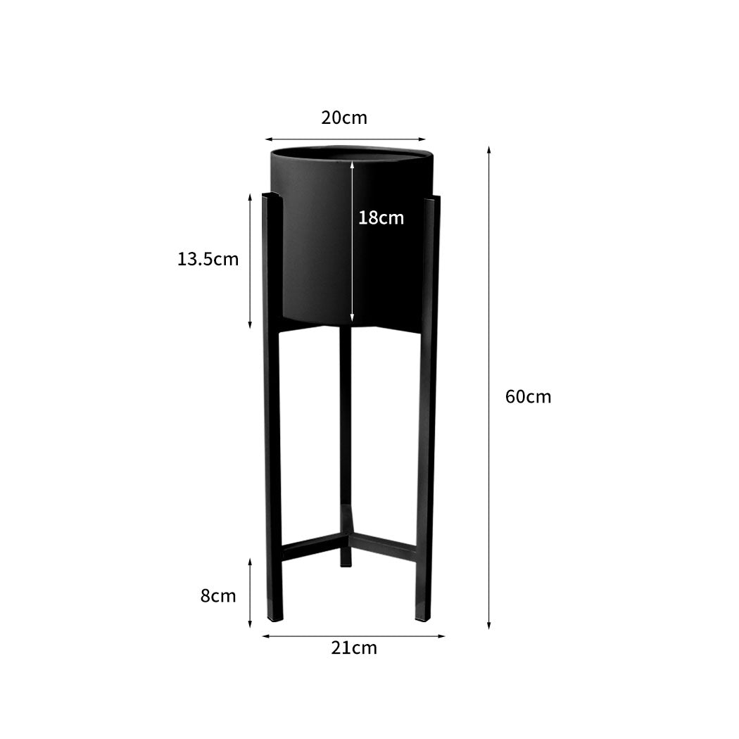Levede Plant Stand Garden Planter Metal Black Small.