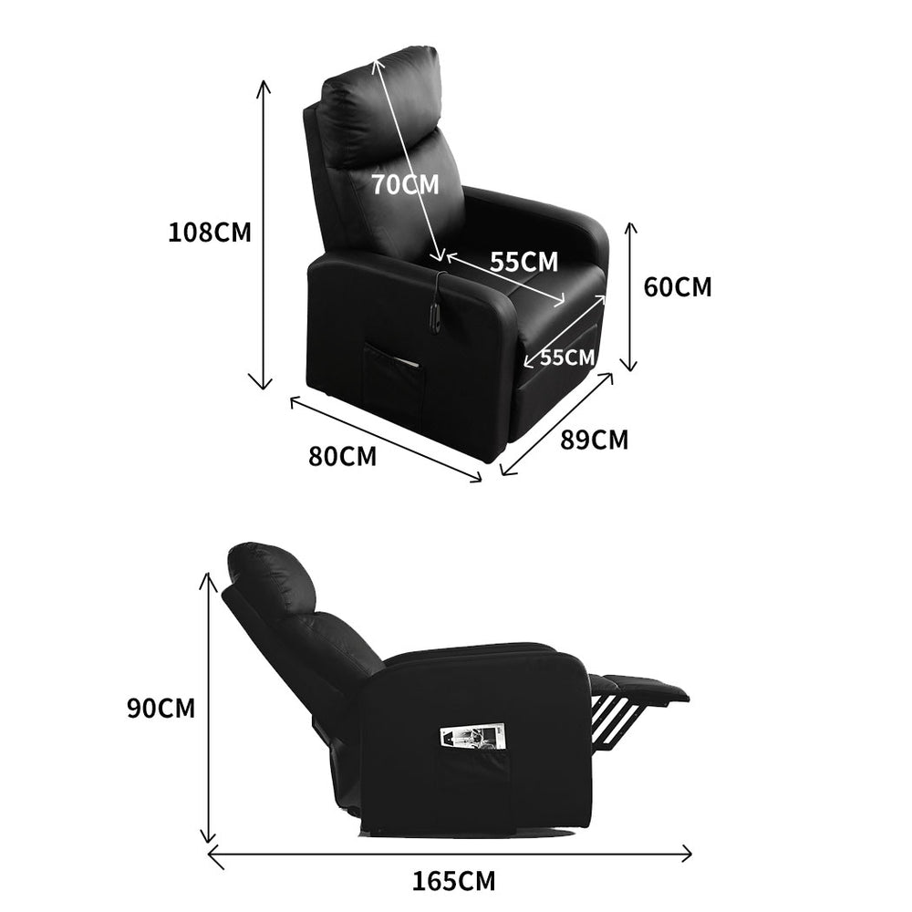 Levede Electric Massage Chair Recliner Black.