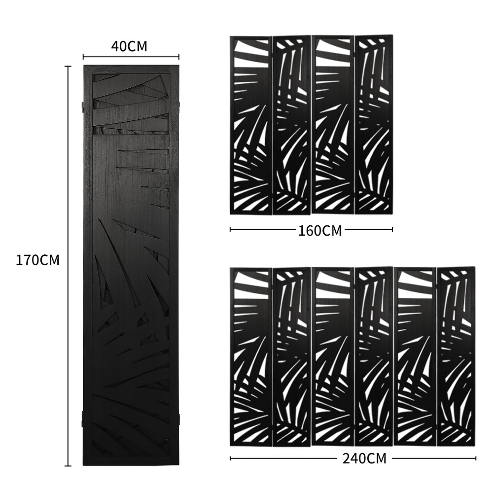 Levede 4 Panel Partition Room Divider Black.