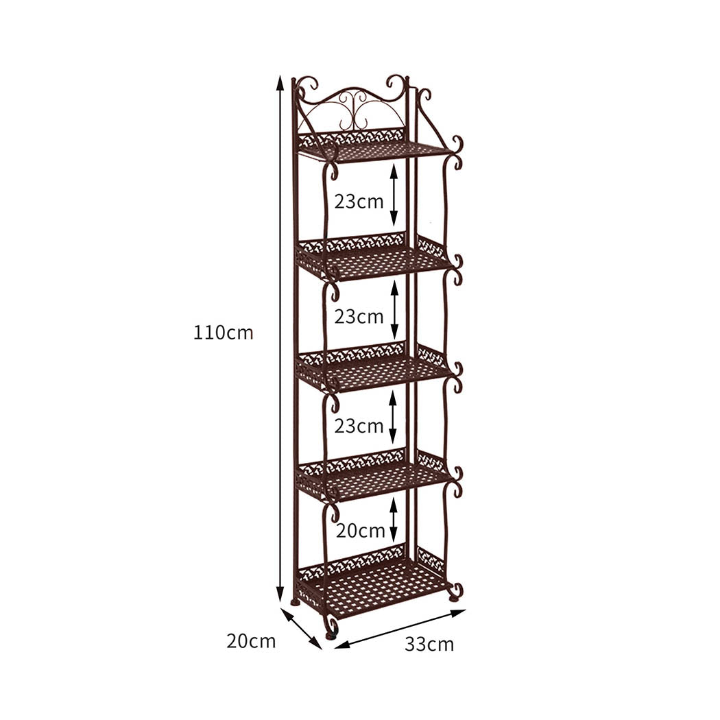 Levede Plant Stand 5 Tiers Outdoor Indoor Bronze.