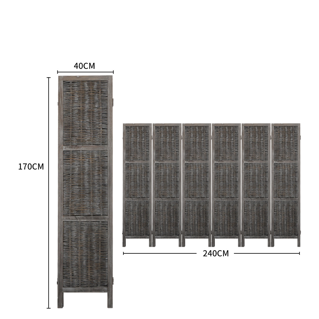 Levede 6 Panels Partition Room Divider Grey.