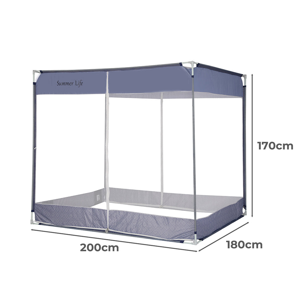 Dreamz Mosquito Bed Nets Foldable Canopy Square Blue.