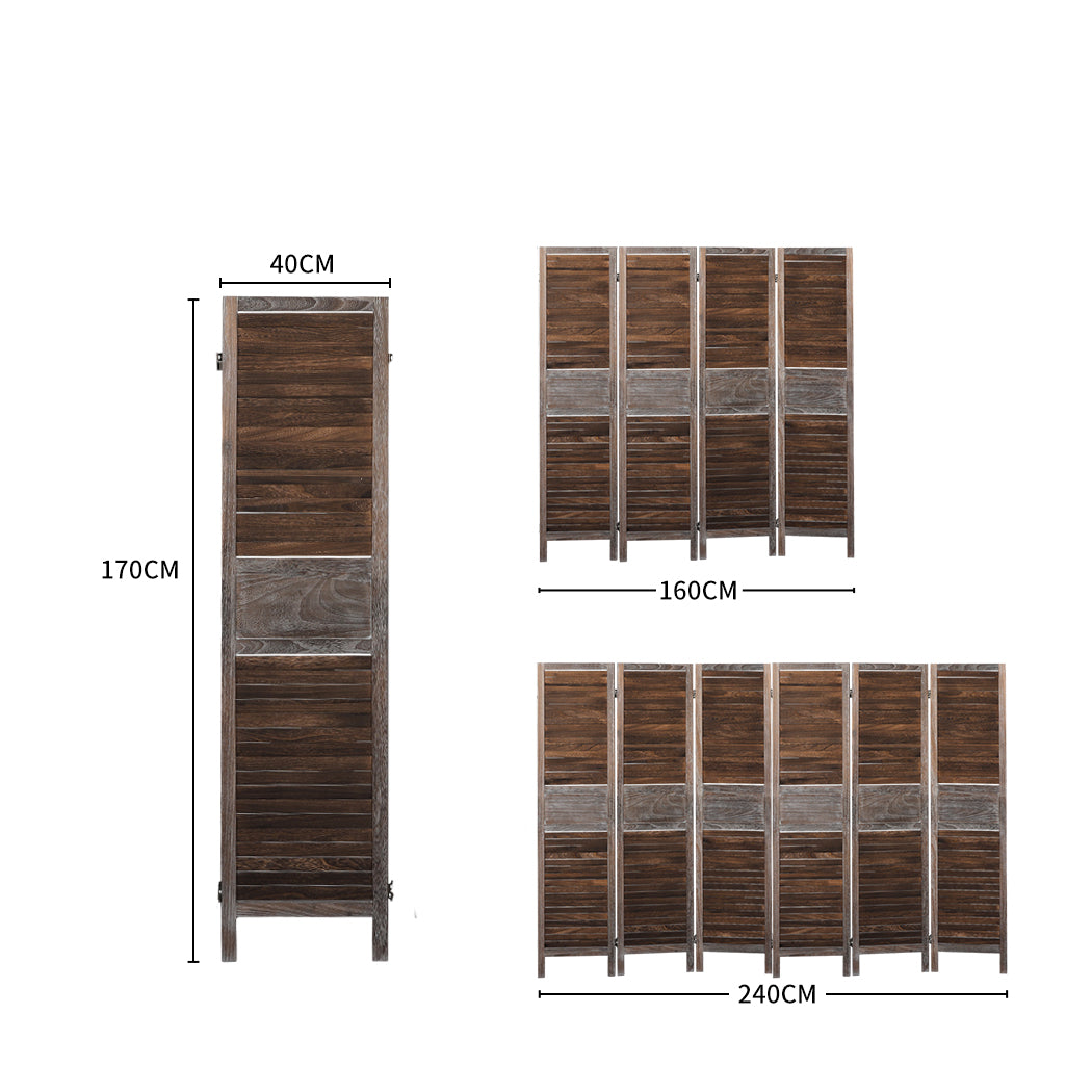 Levede 4 Panel Partition Room Divider Brown.