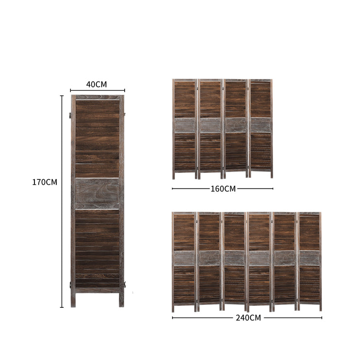 Levede 4 Panel Partition Room Divider Brown.