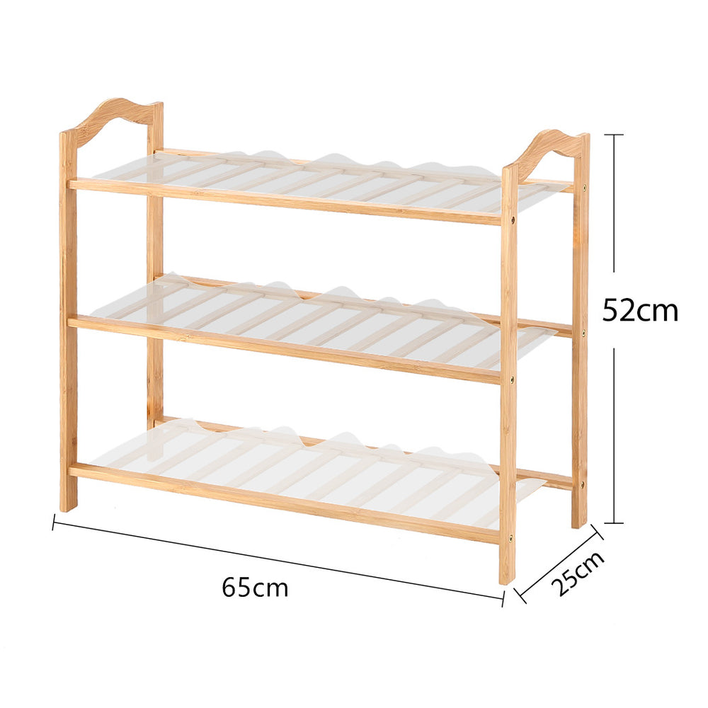 2x Three Tier Bamboo Shoe Rack.