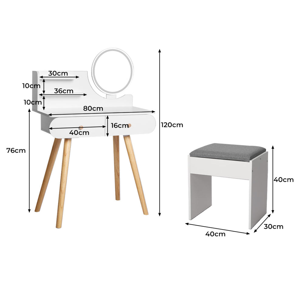 Dressing Table Stool LED Mirror.