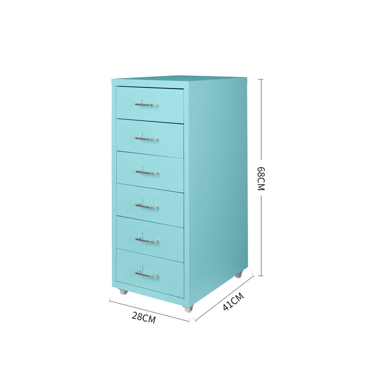 Levede 6 Drawer Office Cabinet Drawers Turquoise.