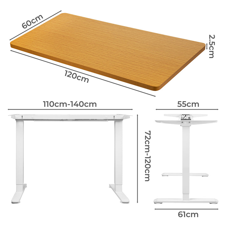 Levede Motorised Standing Desk Adjustable 120cm Natural 800x 1.5MM.