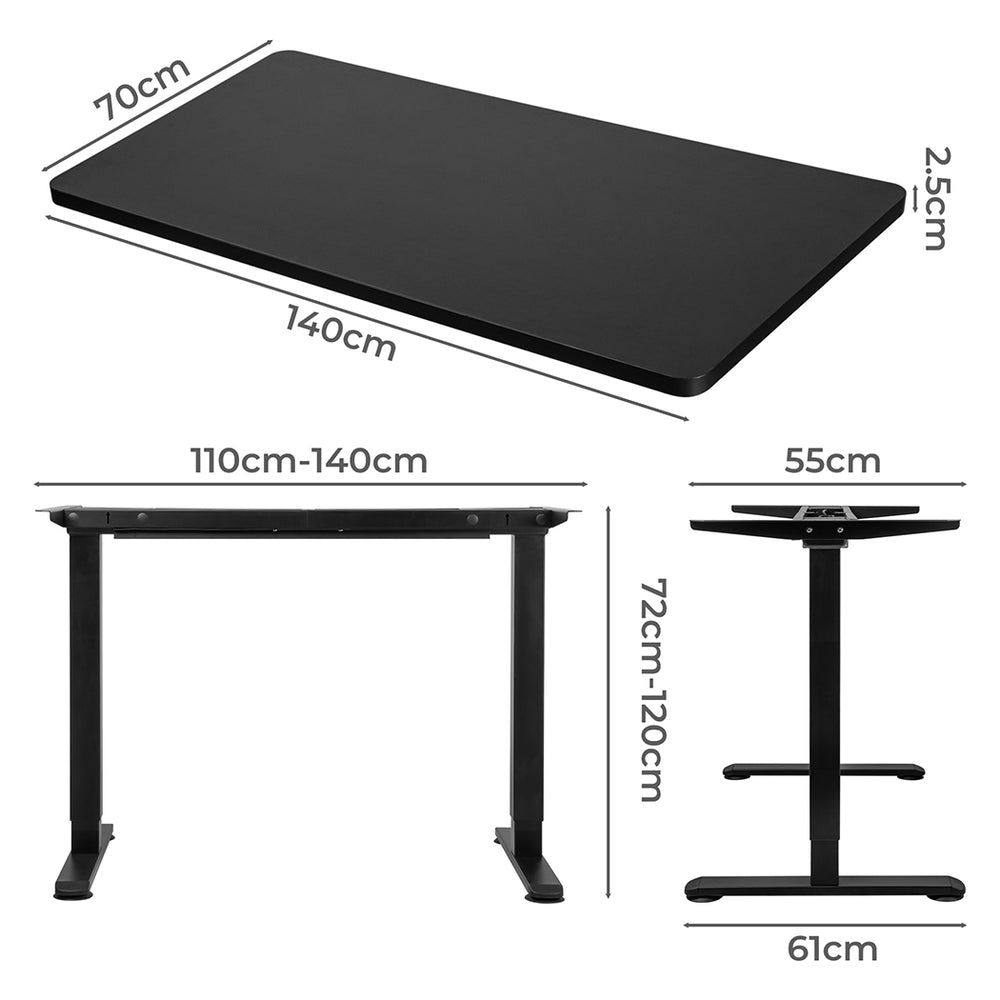 Levede Motorised Standing Desk Adjustable 140cm Black 1000x 1MM.
