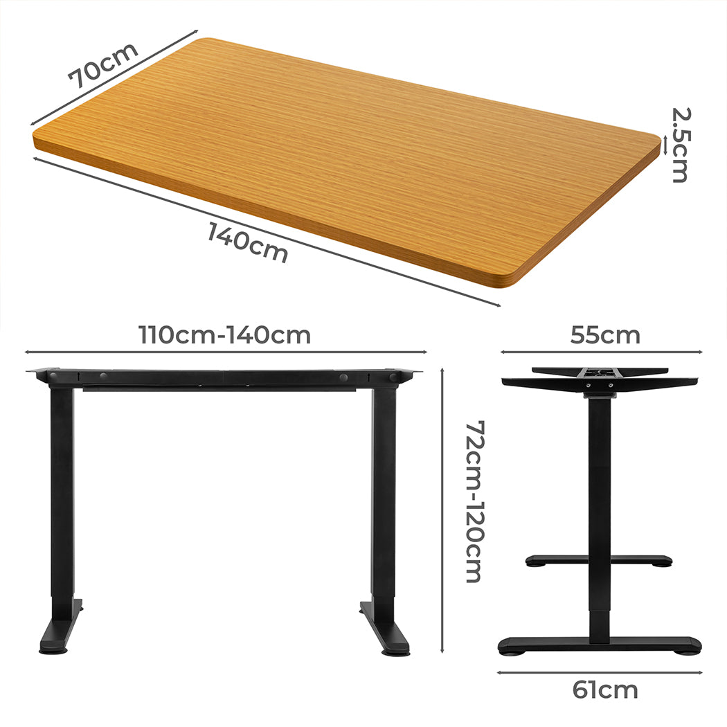 Levede Motorised Standing Desk Adjustable 140cm Natural 1000x 1MM.