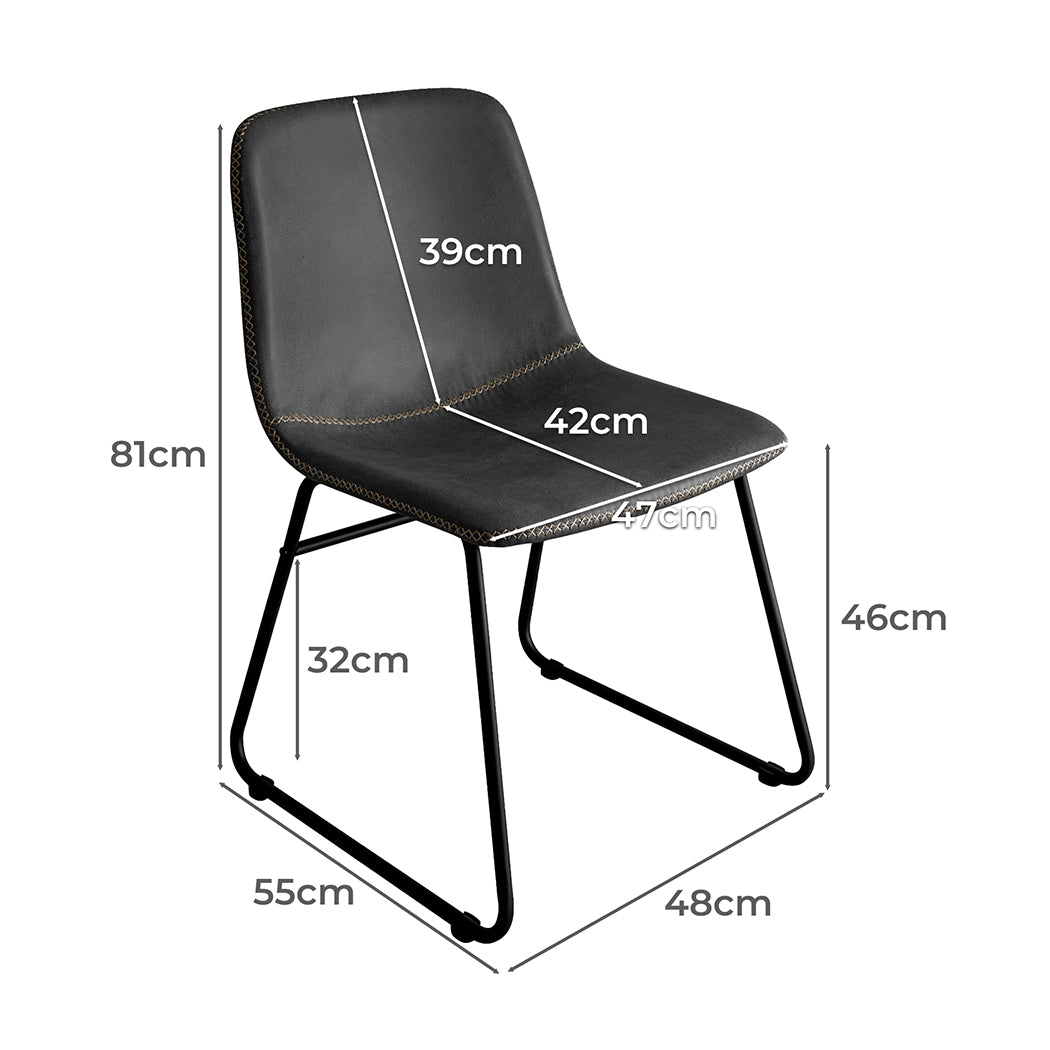 2x Dining Chairs Kitchen Table Black.