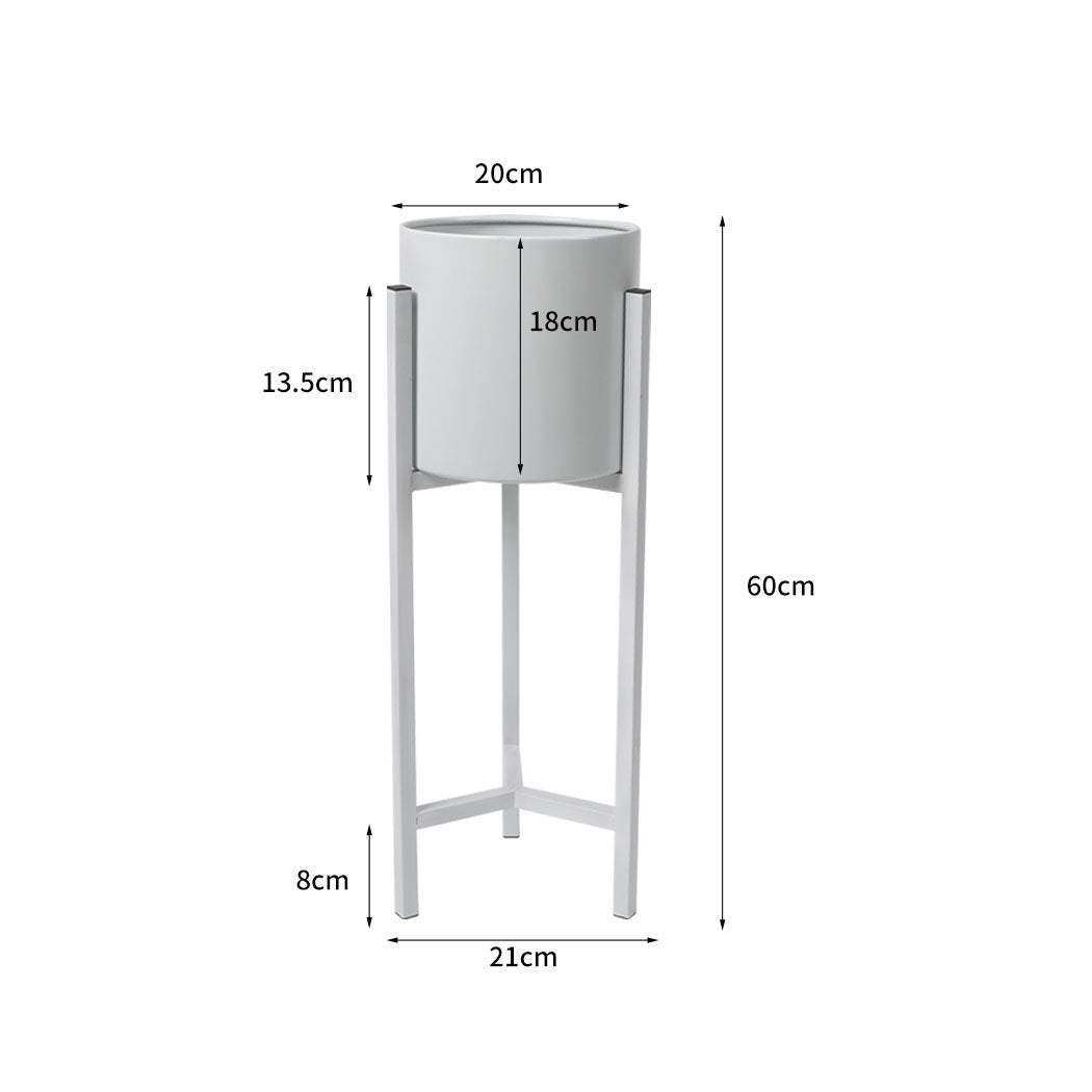 Levede Plant Stand Garden Planter Metal White Small.