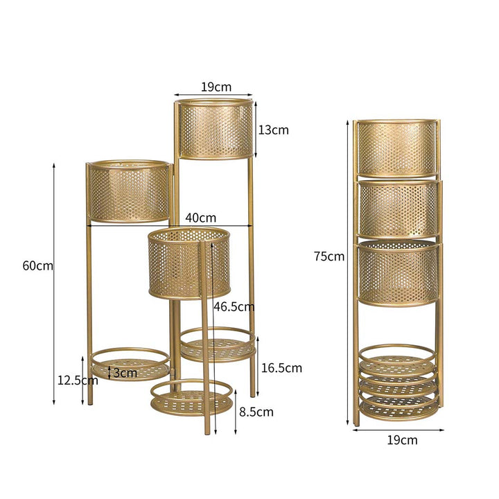 Levede 6 Tier Plant Stand Swivel Outdoor Gold.