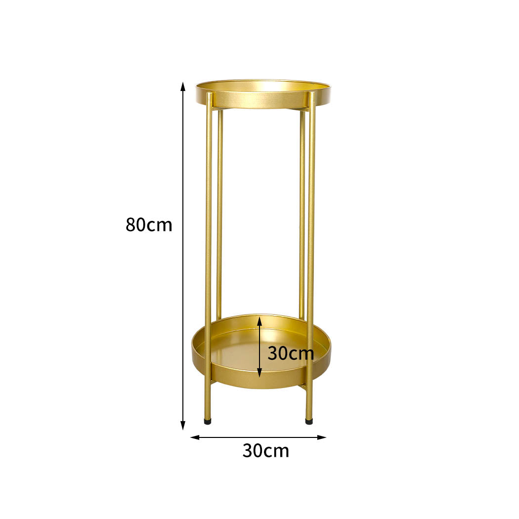 Levede 2 Tier Plant Stand Outdoor Indoor Gold Large.