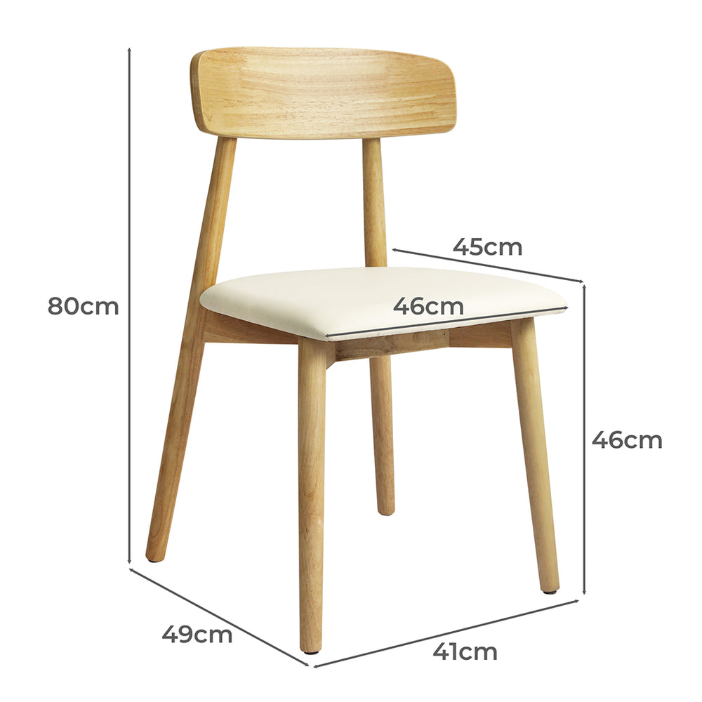 2x Dining Chairs Kitchen Chair Natural.