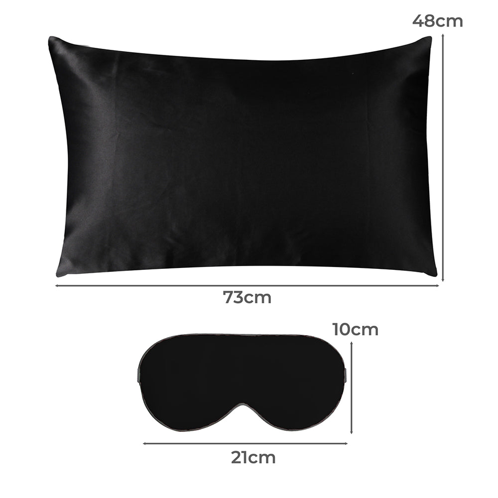 DreamZ 100% Mulberry Silk Pillow Case Black.