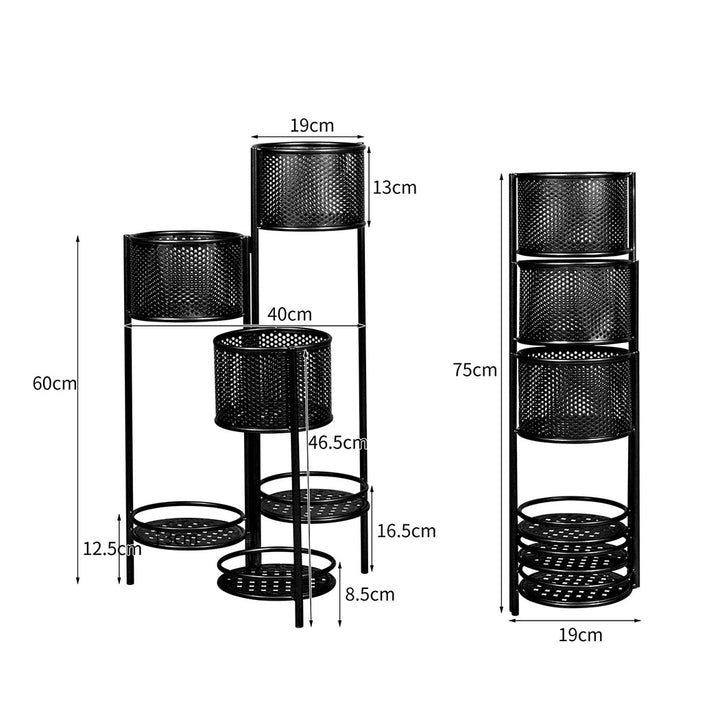 Levede 6 Tier Plant Stand Swivel Outdoor Black.