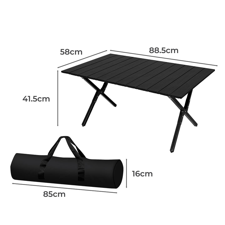 Folding Camping Table Portable Black.