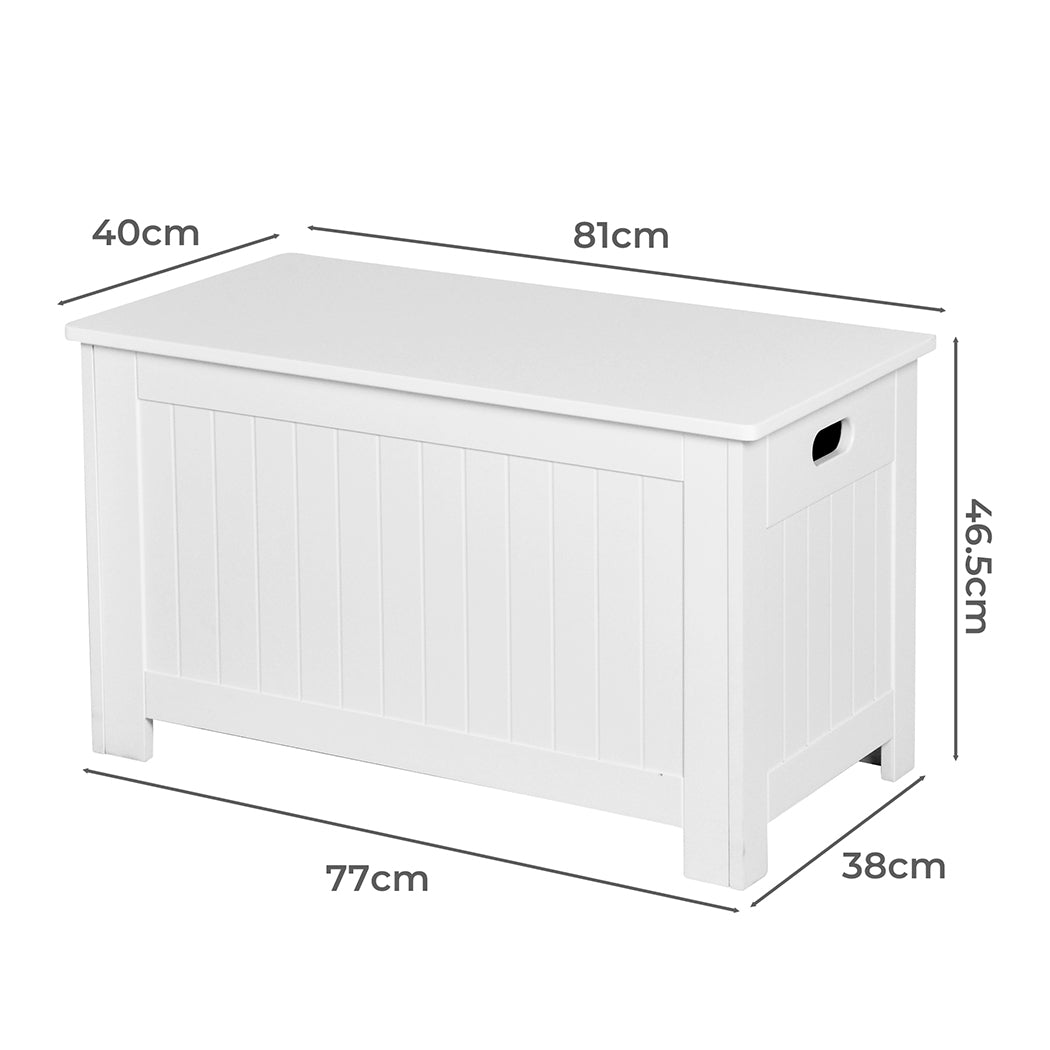Levede Kids Toy Box Storage Chest Cabinet White.