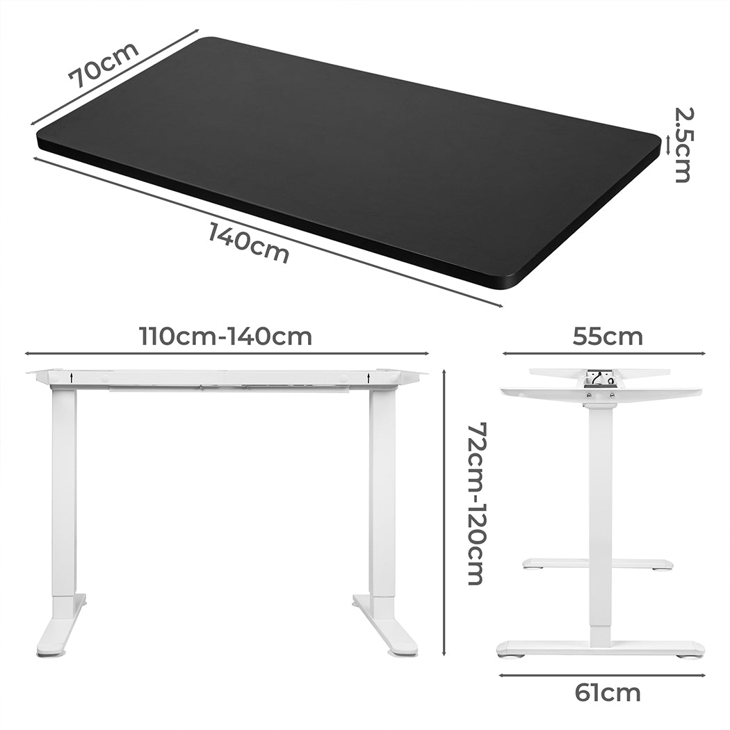 Levede Motorised Standing Desk Adjustable 140cm Black 1000x 1MM.