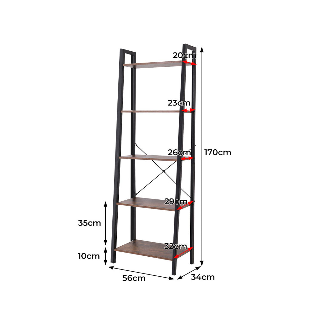 5 Tier Ladder Shelf Bookshelf.