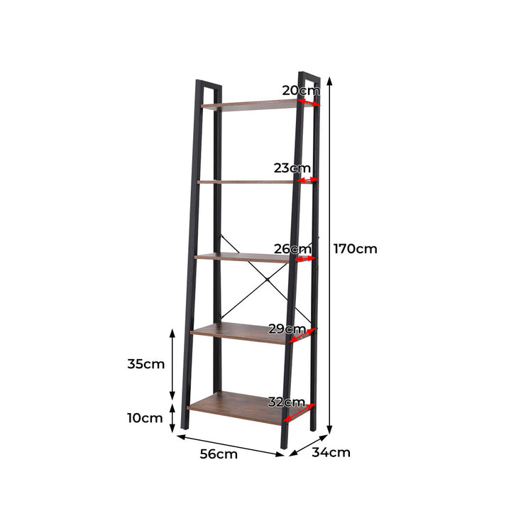 5 Tier Ladder Shelf Bookshelf.
