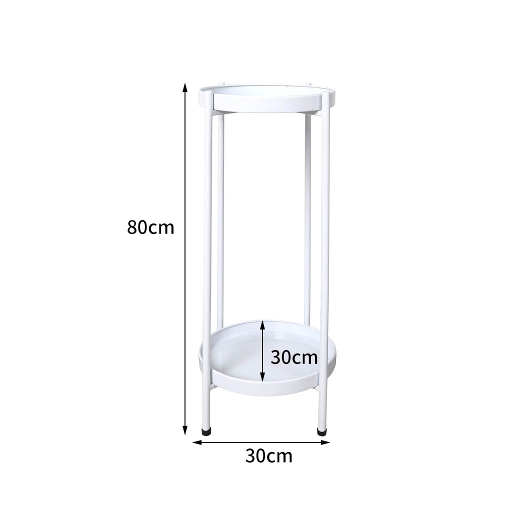 Levede 2 Tiers Plant Stand Outdoor Indoor White Large.