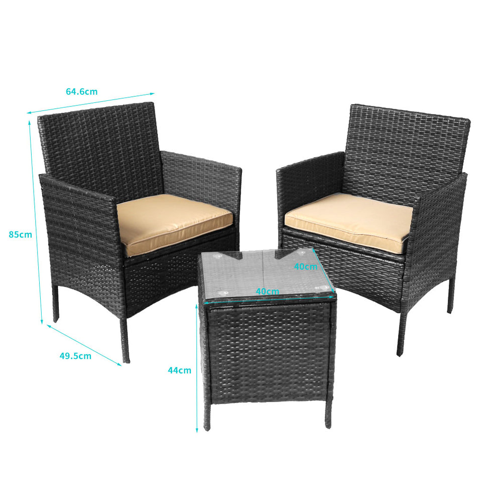 Levede Outdoor Furniture Setting Patio Black.