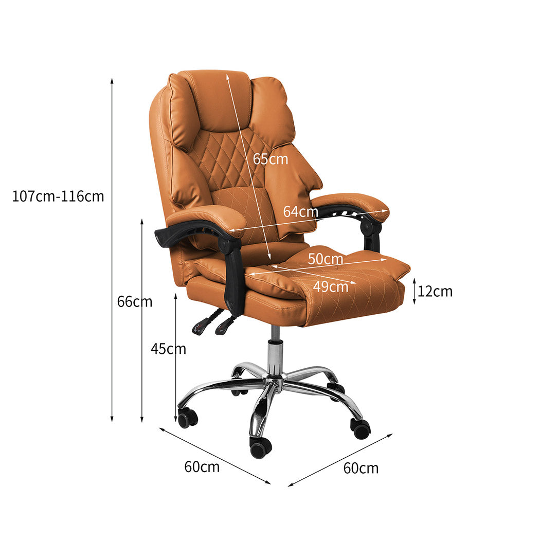 Levede Gaming Chair Office Computer Brown No Footrest.